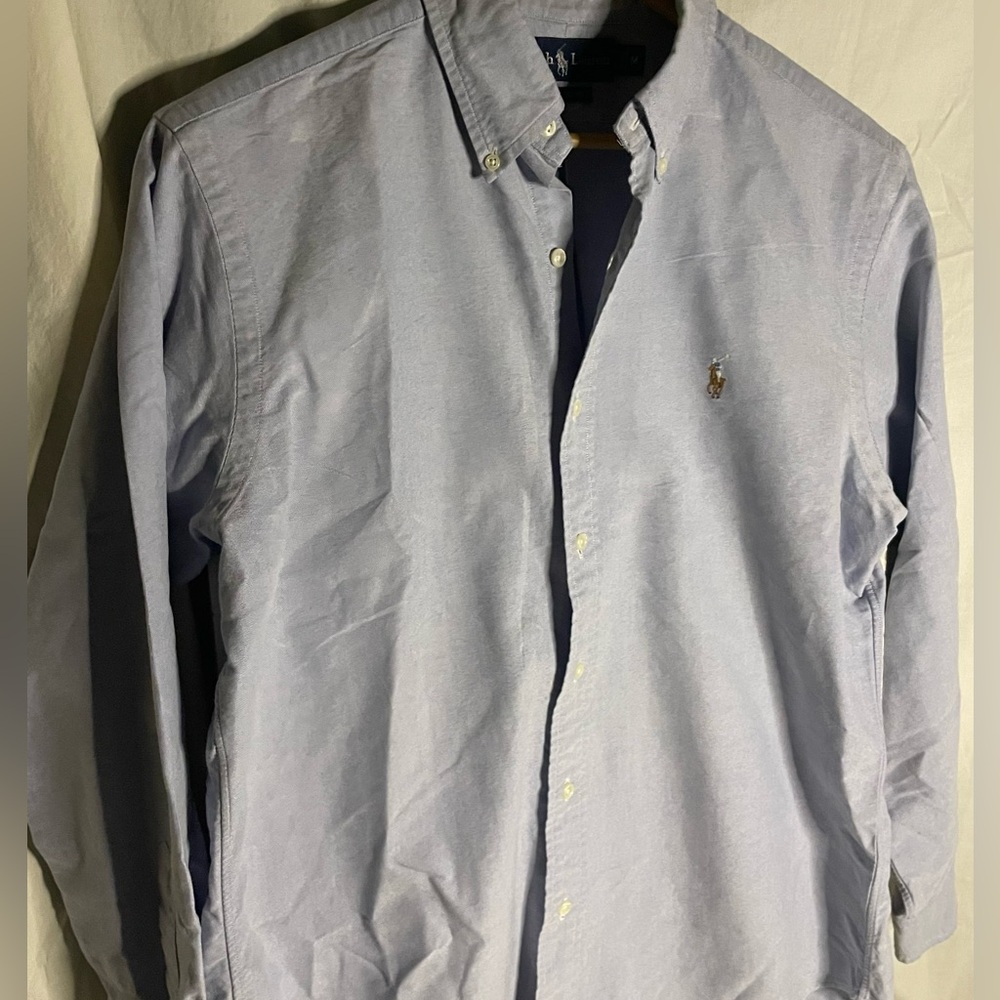 Ralph Lauren Men's Light Blue Classic Fit Button-Down Size-M